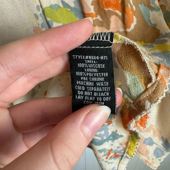 Sanctuary lightweight floral long sleeve blouse crochet lace front size small H7 - Picture 5 of 6